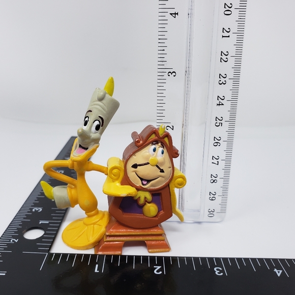 Disney Beauty & The Beast Lumiere Cogsworth Toy Figure - Picture 2 of 16